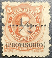 ARGENTINE. RIVADAVIA. Y&T Nº42 ERROR NEUF. SURCHARGE NOIRE. RARE PIQUAGE CENTRALE - Nuovi