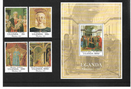 3232c: Weihnachten-Christmas-Noel Uganda 1991 ** Pierro Della Francesca (damaliger Abopreis 285.- ÖS) - Tableaux