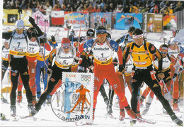 2006 Jeux Olympiques De Turin: Carte-Maximum Biathlon: PJ D'Albertville - Invierno 2006: Turín