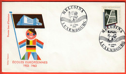 Luxembourg Melusina 1963 / 10th Anniversary Of European Schools - Lettres & Documents