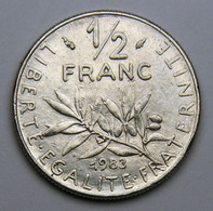 1/2 Franc Semeuse, Nickel, 1983 - V° République - 1/2 Franc