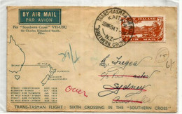 TRANS TASMAN AIR MAIL  FLIGHT (per "SOUTHERN-CROSS" VH-USU), Charles Kingsford Smith,Pilot. 29 Mar 1934 (RARE-SCARCE) - Covers & Documents