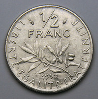 1/2 Franc Semeuse, Nickel, Frappe Monnaie,1992 - V° République - 1/2 Franc