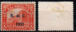 NICARAGUA - 1931 - Overprinted In Black R. De C. 1931 - SENZA GOMMA - Nicaragua