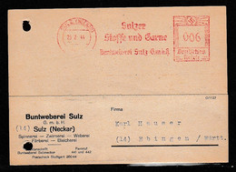 Deut. Reich- 1944, AFS SULZ (NECKAR), Sulzer Stoffe Und Garne / Buntweberei Sulz Gmbh - Machine Stamps (ATM)