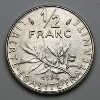 1/2 Franc Semeuse, Nickel, Différent Dauphin,1994 - V° République - 1/2 Franc