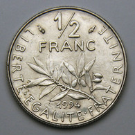 1/2 Franc Semeuse, Nickel, Différent Dauphin, 1994 - V° République - 1/2 Franc