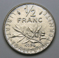 RARE En FDC ! 1/2 Franc Semeuse, Nickel, Différent Dauphin, 1994 - V° République - 1/2 Franc