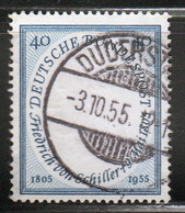 German Federal Republic 1955 Single 40pf Stamp Commemorating Death Anniversary Of Schillier In Fine Used - Gebruikt