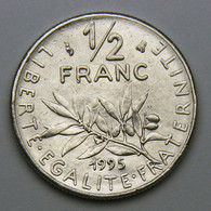 1/2 Franc Semeuse, Nickel, 1995 - V° République - 1/2 Franc