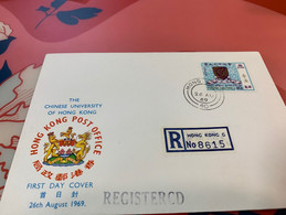 Hong Kong Stamp 1969 Regd Cover University Rare - FDC