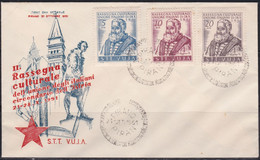 Italy Yugoslavia Zone B Trieste 1951 Congress Of Italian Culture FDC Michel 52/54 - Sonstige & Ohne Zuordnung