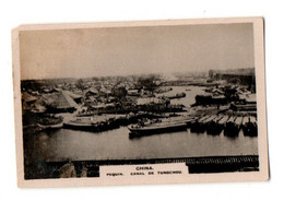 1910s PEKING Yungchou Canal / Imperial Canal Boats Miniature PHOTO Postcard CHINE Chine Henry Clay & Bock Habana Cuba - China