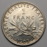 1 Franc Semeuse 1909, Argent - III° République - 1 Franc