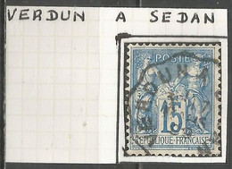 France - Type Sage - Convoyeurs - Ambulants - VERDUN à SEDAN - 1876-1898 Sage (Type II)