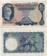 Great Britain 5 Pounds ND 1949-1955 P-371a VF Britannia With Lion With Key - 5 Pond