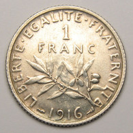 1 Franc Semeuse 1916, Argent - III° République - 1 Franc