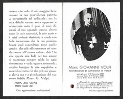 Mons. GIOVANNI VOLPI -  CON RELIQUIA - Mm. 70 X 113 - Religion & Esotericism