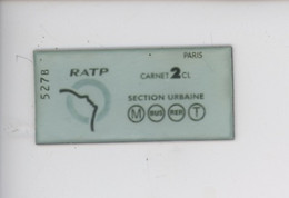 Magnet : Paris RATP Carnet 2CL - Section Urbaine N°5278 - Trasporti
