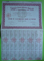 Action CREDIT FONCIER DU BRESIL ET DE L'AMERIQUE DU SUD 12,5 Nouveaux Francs - Bank & Versicherung