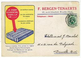 Publibel Obl. N° 283 ( 35 C Vert ) - F. Bergen-Tenaerts Schaerbeek - Fabrique De Matelas - Publicité - Publibels