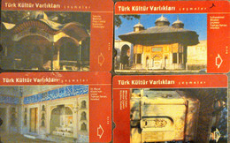 Turkıye Phonecards  Turk Telekom  4 Pcs Different  Turkish Cultural Heritages-Fountains 30 Units   Used Magnetic Card - Collections