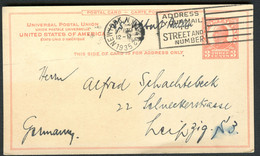 UX37 Postal Card New York NY Used To Germany 1935 Cat. $22.00 - 1921-40