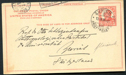 UX37 Postal Card New York NY Used To Switzerland POSTMARK ZÜRICH 1928 Cat. $22.00+ - 1921-40