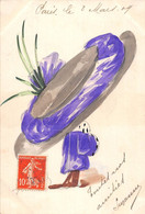 CARTE PEINTE A LA MAIN 1909 - Malerei & Gemälde