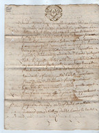 VP19.306 - Cachet De Généralité De LA ROCHELLE - Acte De 1747 Concernant Mr P. BILLARD Au Moulin De Pallut à LANDES - Algemene Zegels