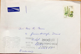 IRELAND 2006, COVER USED TO ENGLAND CUT OUT 2 DIFFERENT SLOGAN POST EARLY FOR CHRISTMAS,WE ARE ALL CONECTED !!! PLANT ,F - Storia Postale