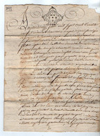 VP19.307 - Cachet De Généralité De LA ROCHELLE - Acte De 1739 - Entre Mrs GOURBAIL à TORXE & P. BILLARD Au Moulin De ? - Seals Of Generality