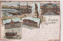 BELGIUM - Souvenir ANVERS - Five View Artcard  1897 - Undivided Rear And Good Postmarks - To UK - Antwerpen