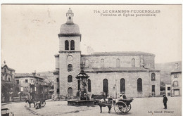 42 LE CHAMBON FEUGEROLLE **Fontaine Et Eglise Paroissiale** - Le Chambon Feugerolles