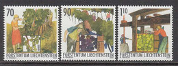 2003 Liechtenstein Viticulture Wine Grapes Vin Alcohol Series III Complete Set Of 3 MNH @ BELOW FACE VALUE - Unused Stamps
