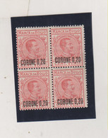 ITALY 0.20 CORONE TAXE REVENUE  Bloc Of 4 MNH - Fiscaux