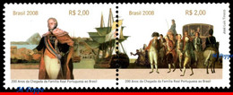 Ref. BR-3032 BRAZIL 2008 JOINT ISSUE, ROYAL FAMILY, 200 YEARS,, KINGS, SHIPS, CARRIAGE, SET MNH 2V Sc# 3032 - Unused Stamps
