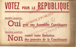 1945 ELECTION POLITIQUE IV° REPUBLIQUE REFERENDUM APRES GUERRE P.C.F PARTI COMMUNISTE - Documents Historiques