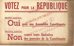 1945 ELECTION POLITIQUE IV° REPUBLIQUE REFERENDUM APRES GUERRE P.C.F PARTI COMMUNISTE - Historische Dokumente