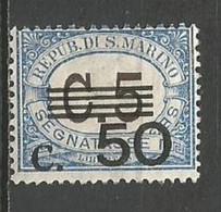 SAN MARINO TAXE YVERT NUM. 49 * NUEVO CON FIJASELLOS - Timbres-taxe