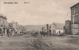 Minnedosa,Man,Manitoba Canada. Main Street, Cambell Bros,Hardware,Electric Lamp Post  Horses Hitch Platform Post 1907 S - Autres