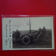 CARTE PHOTO AUTOMOBILE SUR LA ROUTE DE COLMAR CACHET MONTBELIARD - PKW