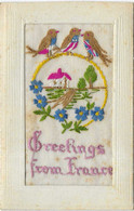 War 1914-18 / Postcard 3 Embroidered Birds USA GB France / Postkarte Krieg 3 Bestickte Vögel / Carte Brodée Pays Alliés - 1914-18
