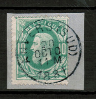 COB 30 Sur Fragment, Oblitération Simple Cercle ANVERS SUD, RARE - 1869-1883 Leopoldo II