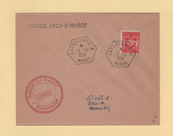 Casablanca B Maroc - 23-10-1954 - Timbre FM - Eata Major - Marine Au Maroc - Poste Navale