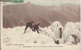 74 LES BOSSONS SAUVETAGE AU GLACIER SUPERIEUR DU GLACIER DES BOSSONS VALLEE DE CHAMONIX MONT BLANC COLORISEE - Chamonix-Mont-Blanc