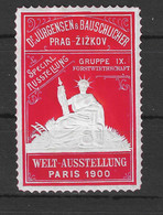 Vignette - Poster Stamp. Exposition PARIS 1900 (Prag-Zizkov) - Erinnofilia