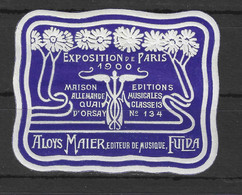 Vignette - Poster Stamp. Exposition PARIS 1900 (Aloys Maier) - Erinnofilia
