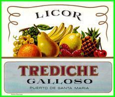 ETIQUETA NUEVA DE LA FAMOSA DESTILERIA DE LICORES (GALLOSO) DEL PUERTO DE SANTA MARIA  GALLOSO LICORESC - Colecciones & Series