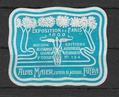 Vignette - Poster Stamp. Exposition PARIS 1900 (Aloys Maier) - Erinnofilia